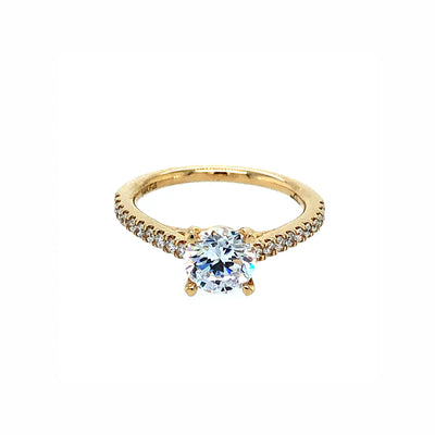 14K Gold Pave Engagement Ring