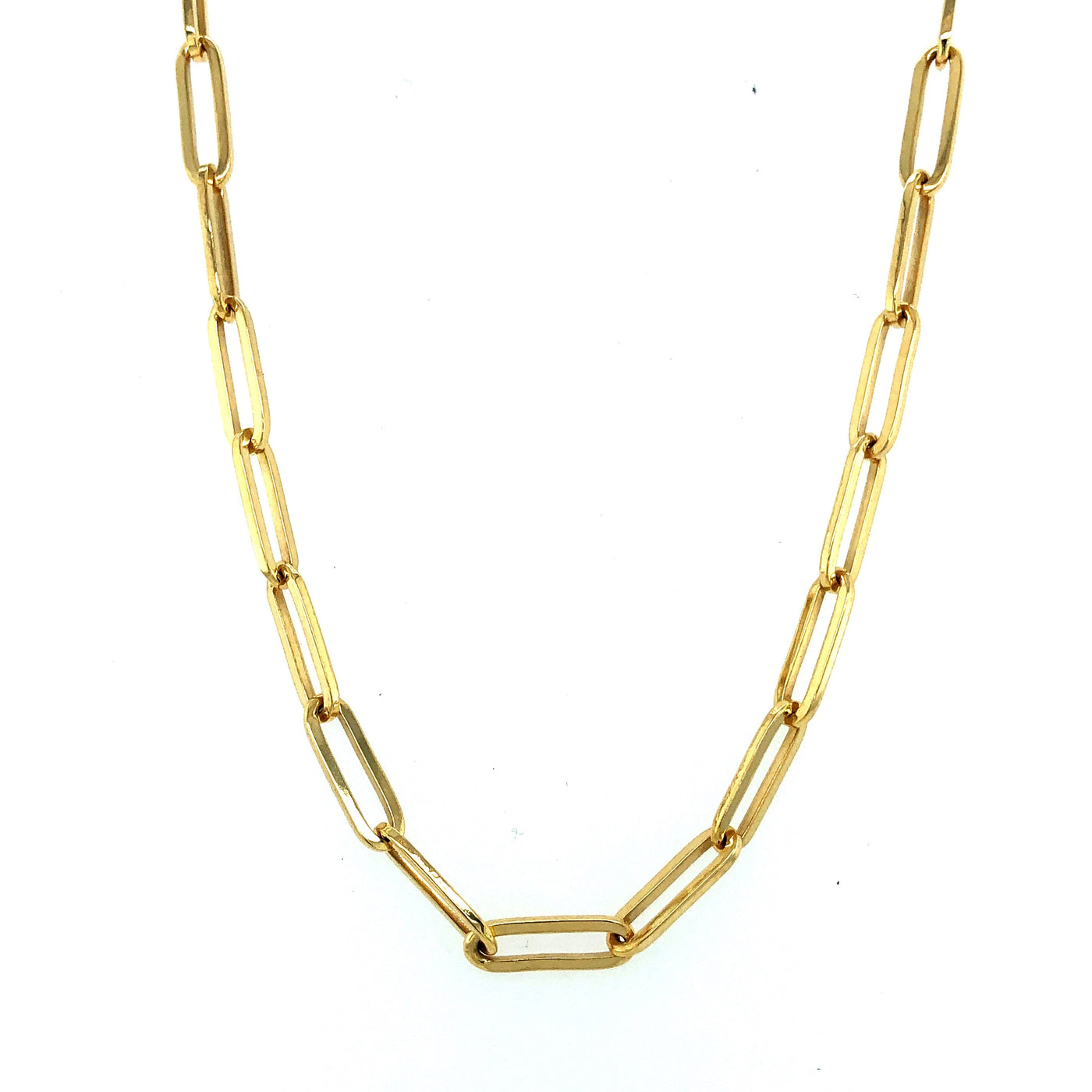 14K Gold Paper Clip Style Necklace
