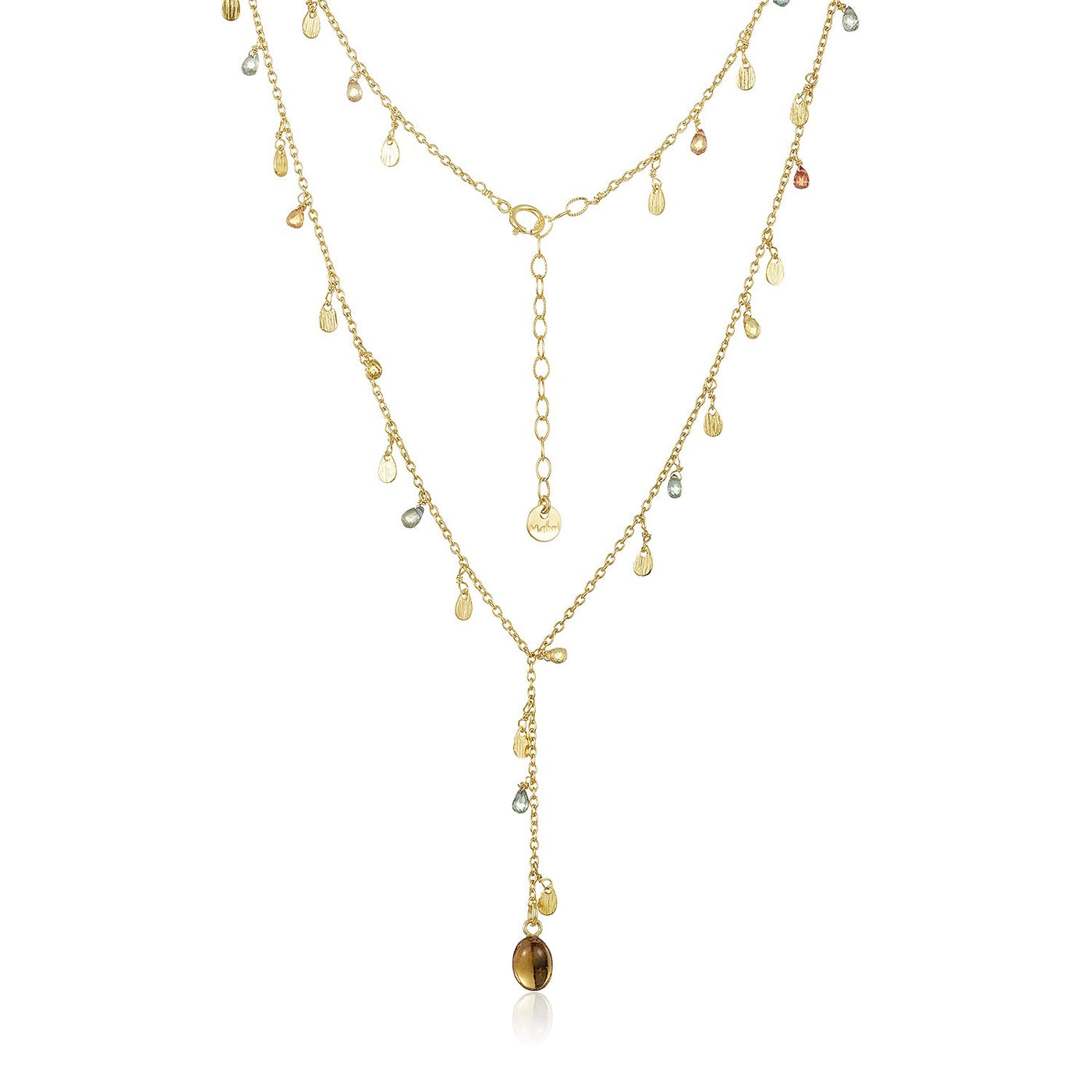 14K Gold Filled Citrine & Sapphire Necklace