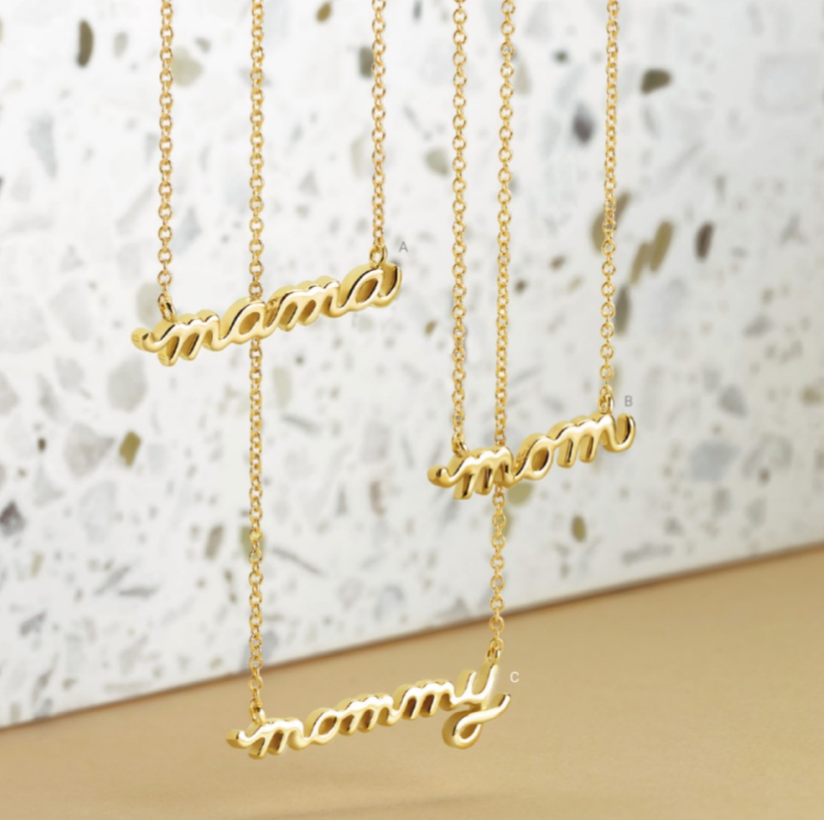 Sterling Silver 'Mom' Necklace