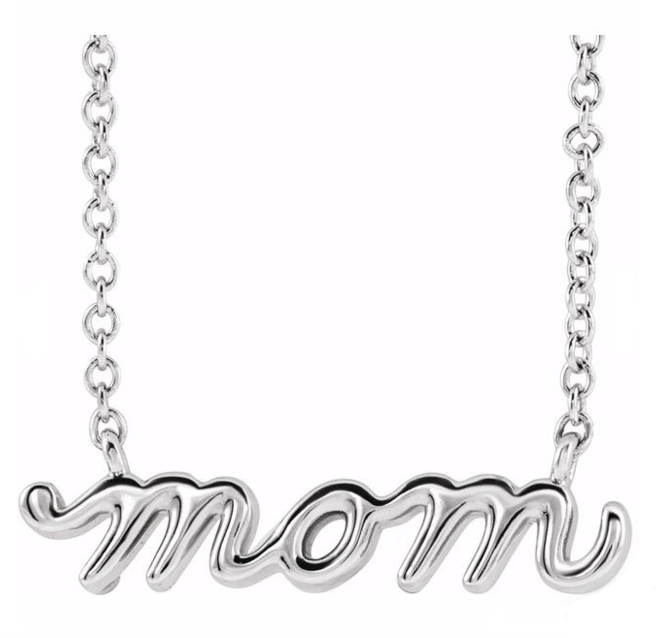 Sterling Silver 'Mom' Necklace