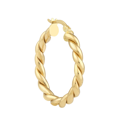 14k Gold Braided Hoop Earrings