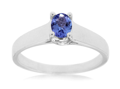 14K Gold Solitaire Tanzanite Ring