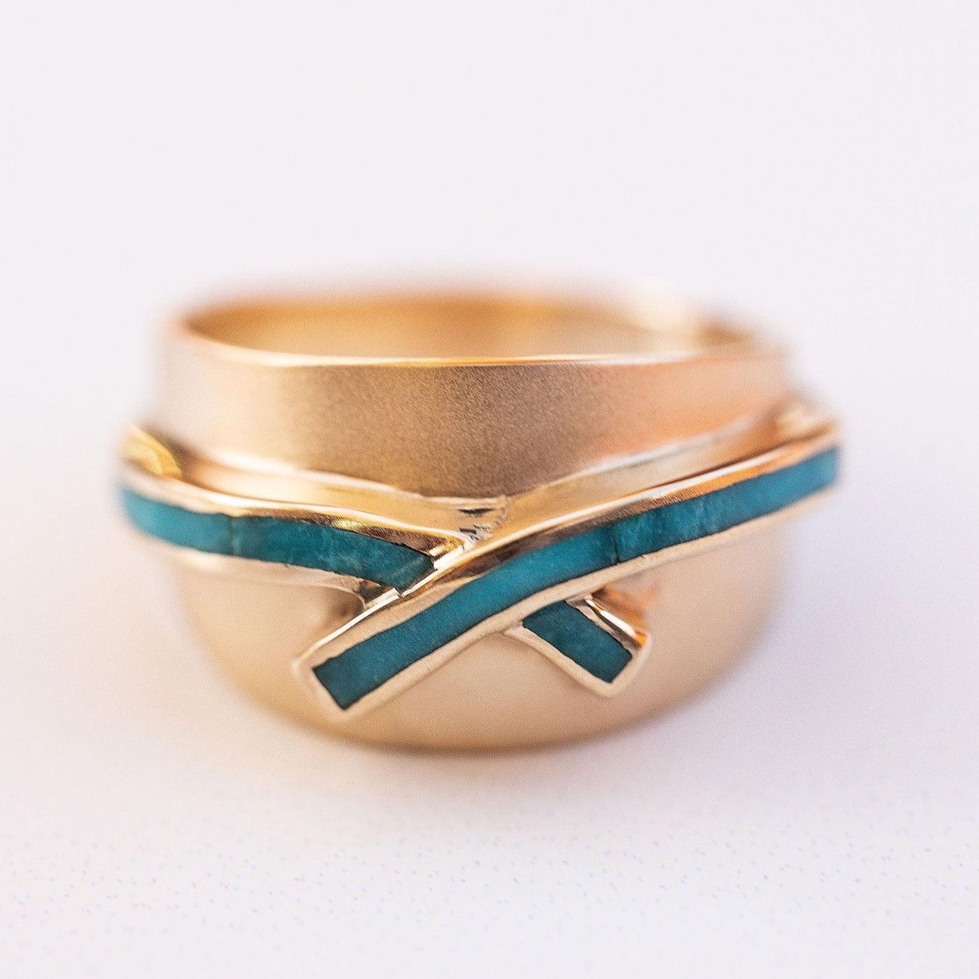14K Gold Turquoise Inlay Ring