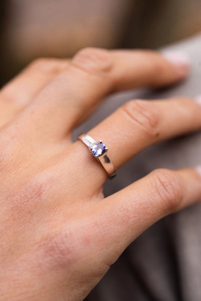 14K Gold Solitaire Tanzanite Ring