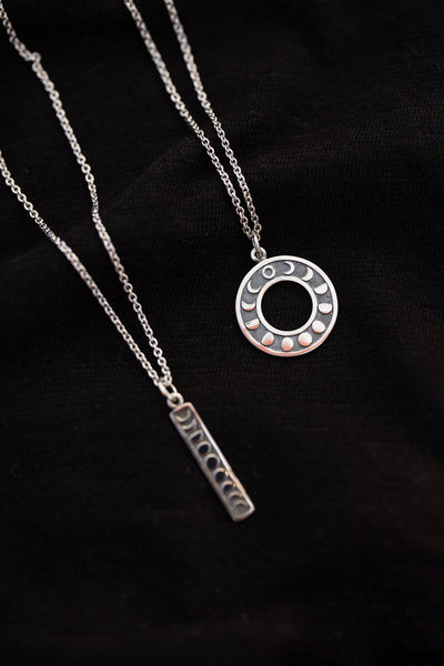 Gold Fill Round Moon Phase Necklace