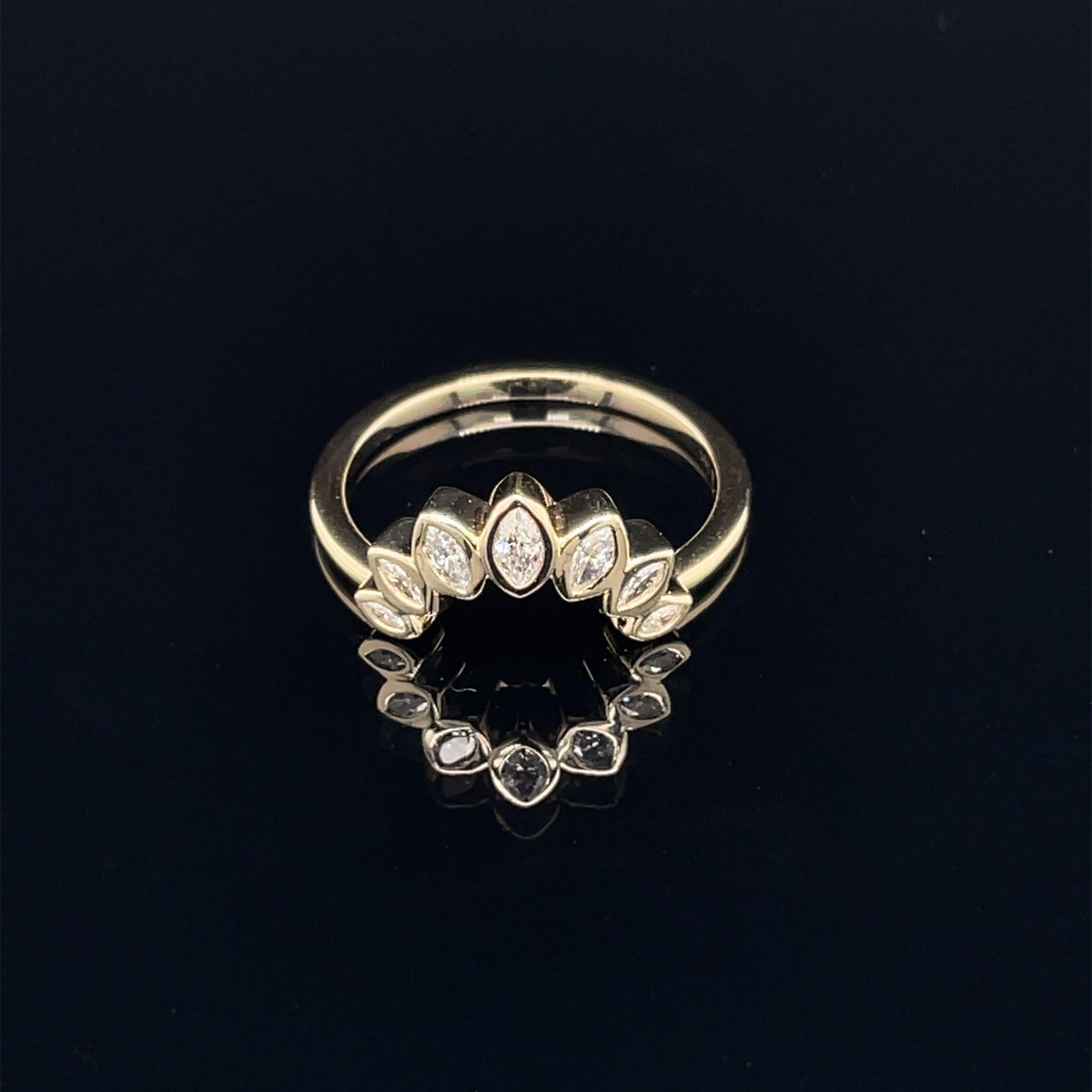 14k Gold .26 ctw Diamond Blooming Lotus Petal Ring